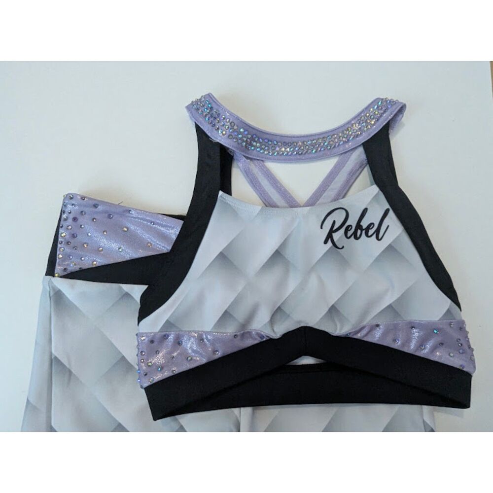 Rebel Athletic HTF purple gray geometric set AXS cheer dance - Picture 3 of 4